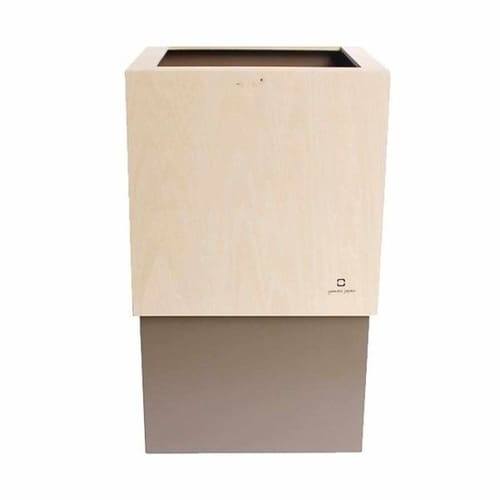 ゴミ箱 木製 4L W CUBE グレーブラウン