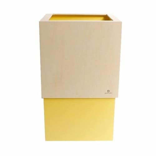 ゴミ箱 木製 4L W CUBE ハニーイエロー