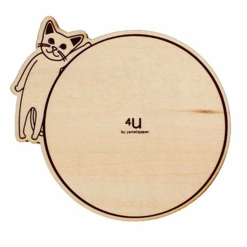 コースター 木製 ねこ 合板 ロシアンブルー