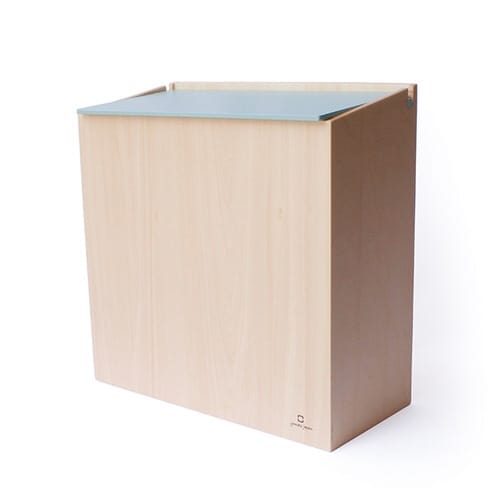 ゴミ箱 木製 スリム ペールブルーグリーン