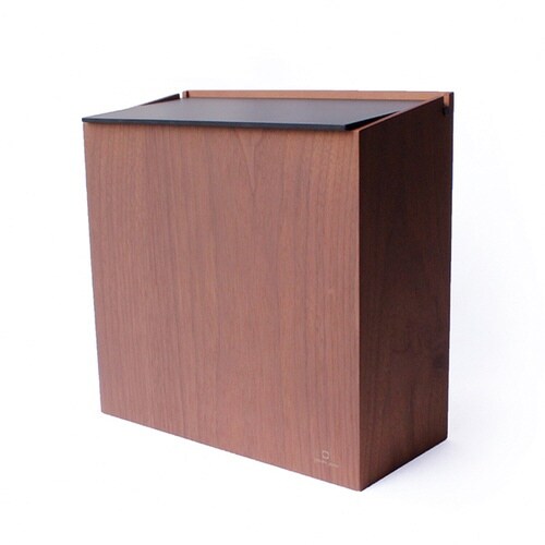 ゴミ箱 木製 ふた付き ウォールナット スリム