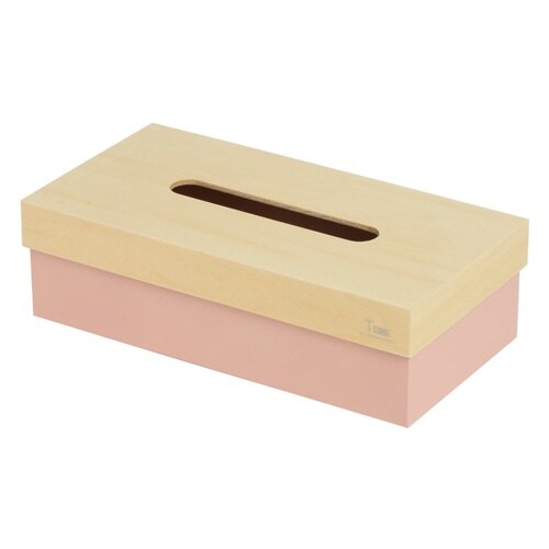 ティッシュケース 木製 T CUBE 北欧 ピンク