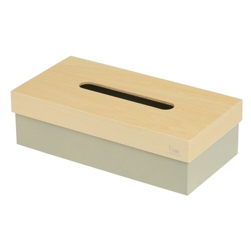ティッシュケース 木製 T CUBE 北欧 グレー
