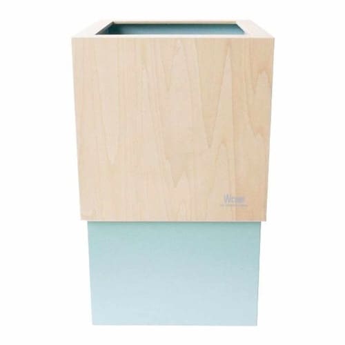 ゴミ箱 木製 10L W ペールブルーグリーン
