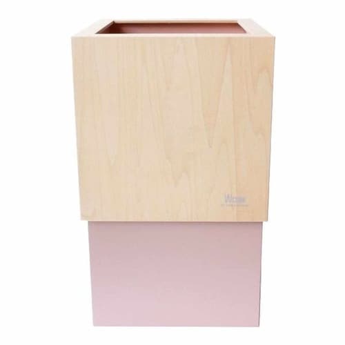 ゴミ箱 木製 10L W CUBE コーラルピンク