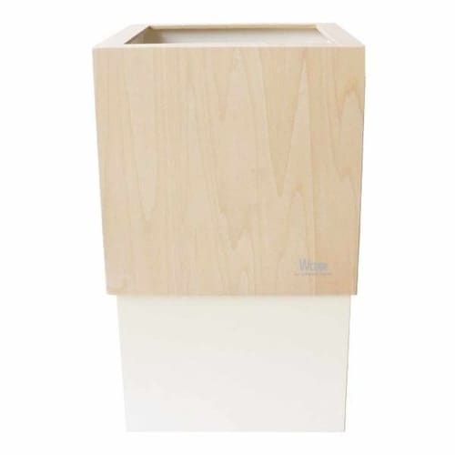 ゴミ箱 木製 10L W CUBE アイボリー