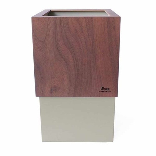 ゴミ箱 木製 10L W CUBE ストーングレー