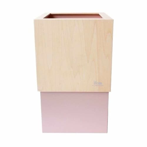 ゴミ箱 木製 4L W CUBE コーラルピンク