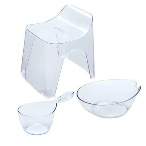 風呂椅子 洗面器 手桶 セット ヒューバス クリア