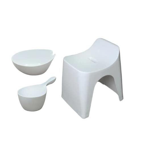 風呂椅子 洗面器 手桶 セット ヒューバス グレー