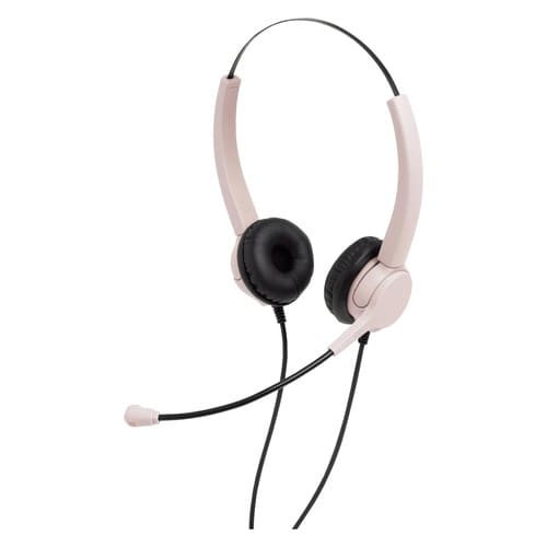 快適ヘッドセット 両耳 USBタイプ ピンク