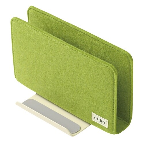 PCスタンド 縦置き フェルトカバー付 グリーン