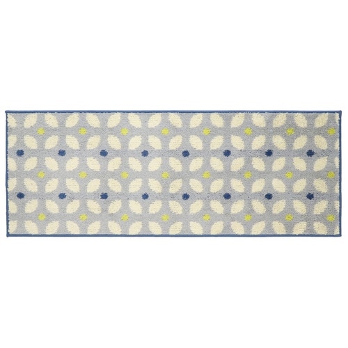 キッチンマット 45×120cm ステッチ ブルー