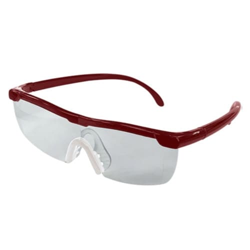 拡大ルーペ メガネ型 拡大鏡 ワインレッド