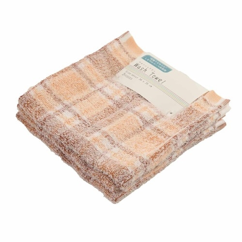 ハンドタオル コーマクロスチェック オレンジ