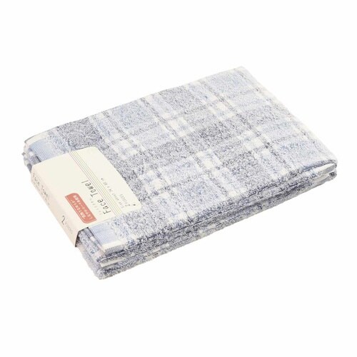 フェイスタオル コーマクロスチェック ブルー