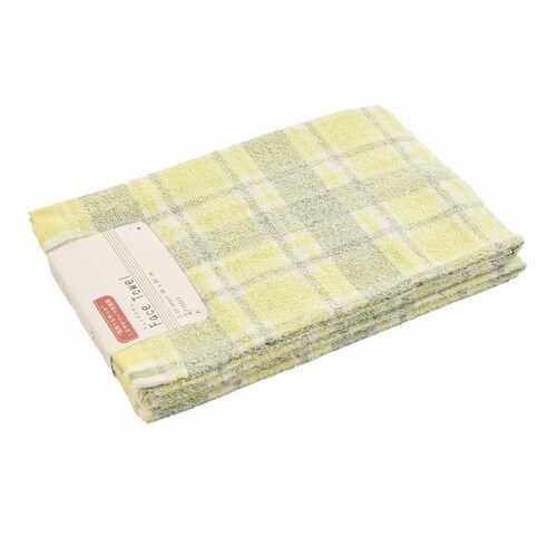 フェイスタオル コーマクロスチェック グリーン