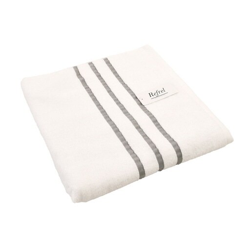 バスタオル 大判 リフレル ボーダー ホワイト
