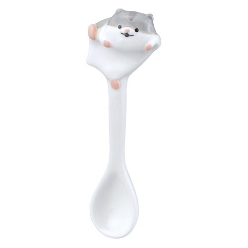 スプーン 10cm はむころん 陶器 グレー