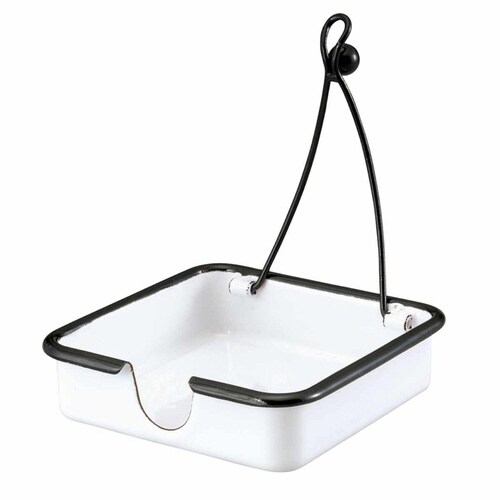 ホーロー蚊遣り ハンドル付き ホワイト