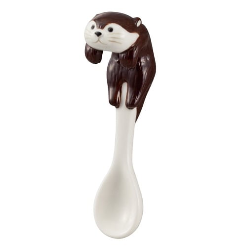 スプーン 8cm カワウソ 陶器 チョコ