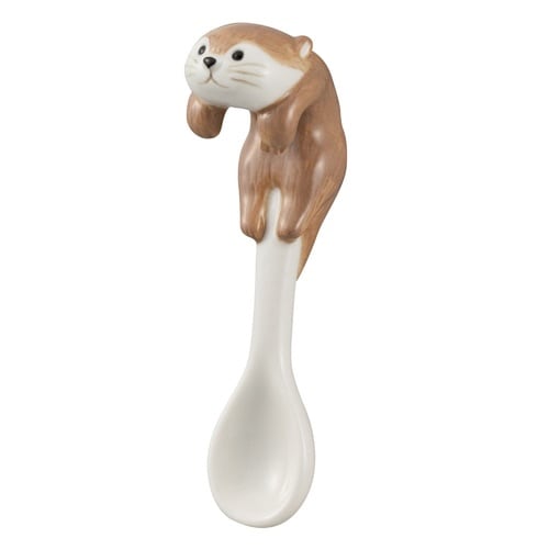 スプーン 8cm カワウソ 陶器 ラテ