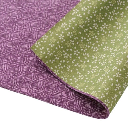 風呂敷 エコバッグ 70cm ムラサキ×グリーン