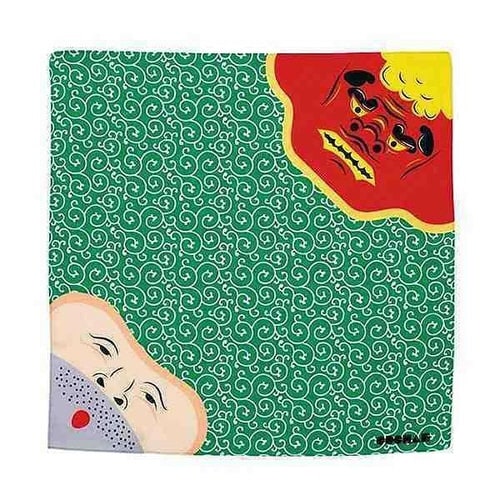 風呂敷 中巾 チーフ ししまい・泥棒 グリーン