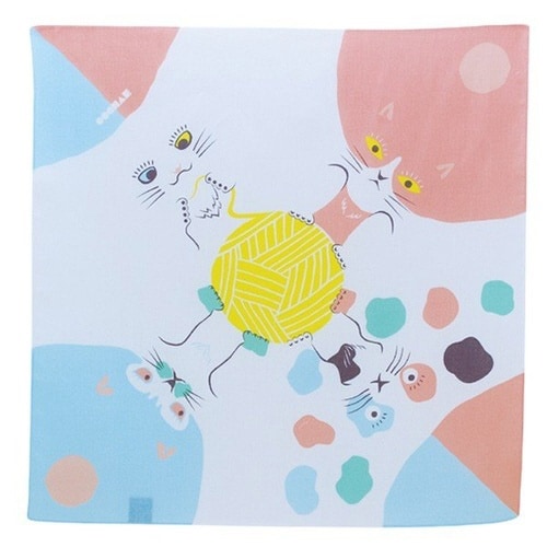 風呂敷 中巾 どうぶつコチャエ ネコピンク/ブルー