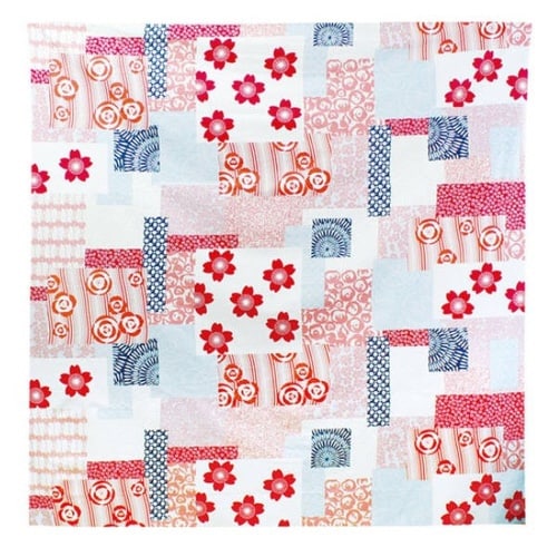 風呂敷 大判 145cm 着物包み 花づくし アカ