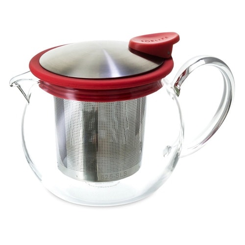 ティーポット 444ml ボラ 耐熱ガラス レッド