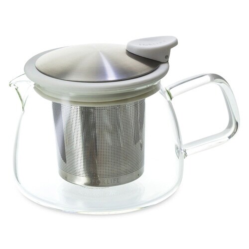 ティーポット 430ml ベル ガラス ホワイト