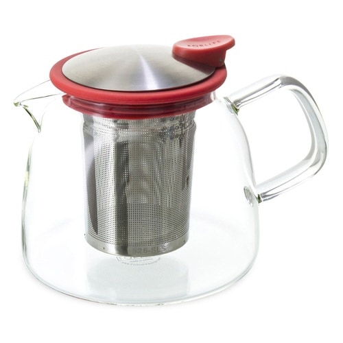 ティーポット 730ml ベル ガラス レッド