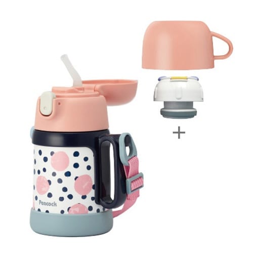 水筒 ステンレス コップ ストロー コーラル