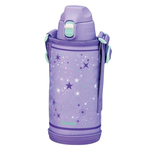 水筒 ポーチ付きワンタッチボトル パープルスター