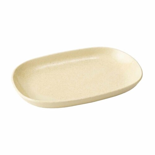 プレート 19cm 小判皿 ベージュ