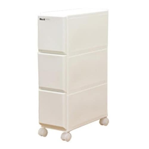 キッチンストッカー ラグドロワ 3段 ホワイト