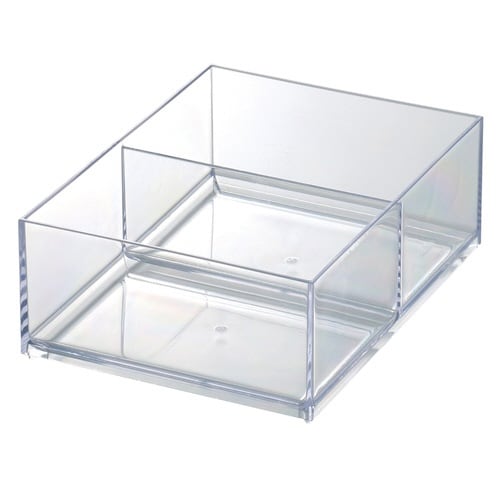 小物ケース クリア S 深型 2分割 卓上収納