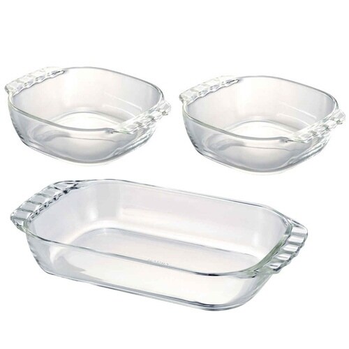 ハリオ トースター皿 耐熱ガラス 3個入り