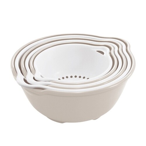 ザル&ボウル6点セット FLAT 日本製 ベージュ