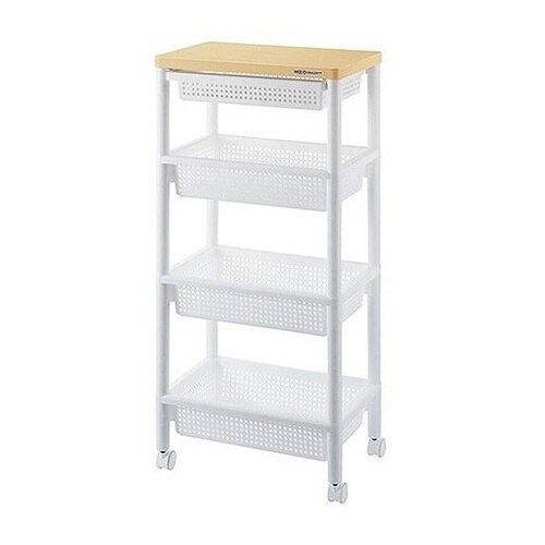 キッチンワゴン 引き出し付き 幅46 ホワイト