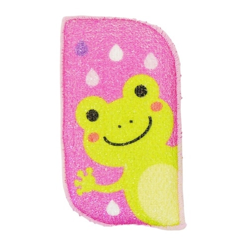 キッチンスポンジ カエルの食器洗い ピンク