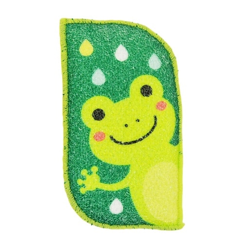 キッチンスポンジ カエルの食器洗い グリーン