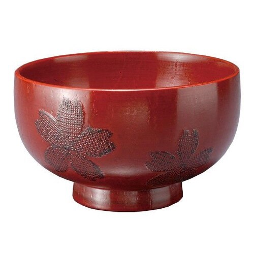 汁椀 木製 350ml さくら汁椀 漆 桜 朱