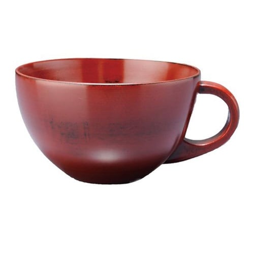 スープカップ 木製 340ml 漆 天然木 朱