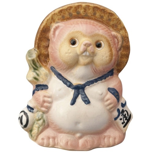 置物 ReTanuki 信楽焼 たぬき ピンク