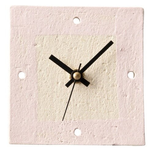 置時計 Clay 信楽焼 ピンク