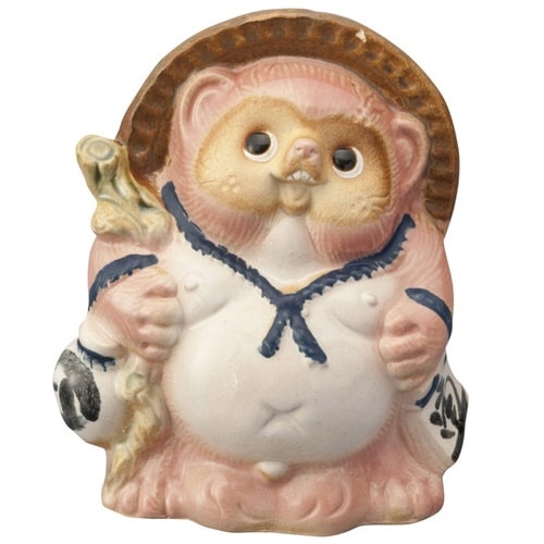 置物 ReTanuki 信楽焼 たぬき ピンク