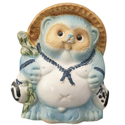 置物 ReTanuki 信楽焼 たぬき ブルー