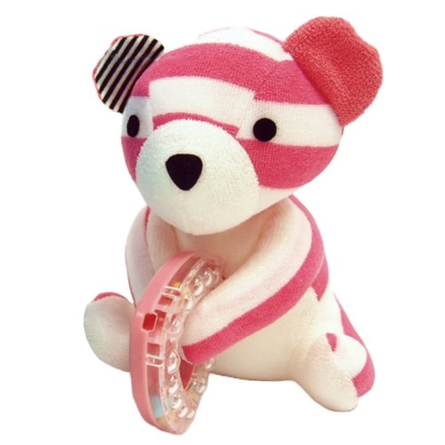 ガラガラ しましまバニラちゃん おもちゃ ピンク